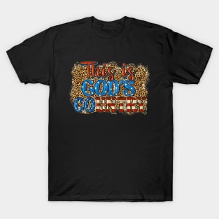 This Is God's USA Country Christian Sunflower American Flag T-Shirt